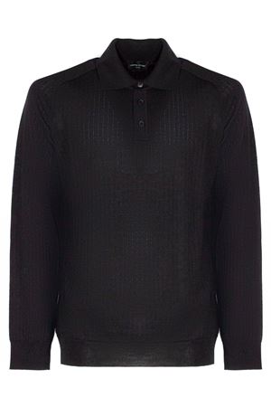 Polo in lana merino nera ROBERTO COLLINA | 253M03004M0309